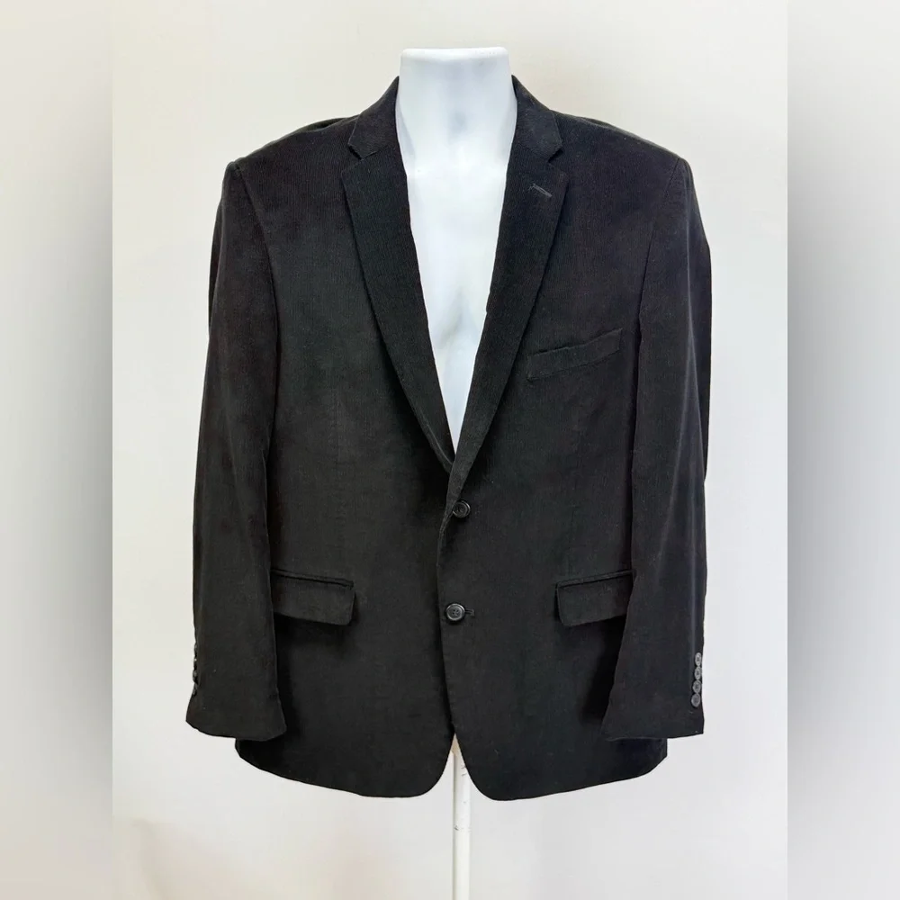 ADOLFO Men's Classic black corduroy blazer size 44R